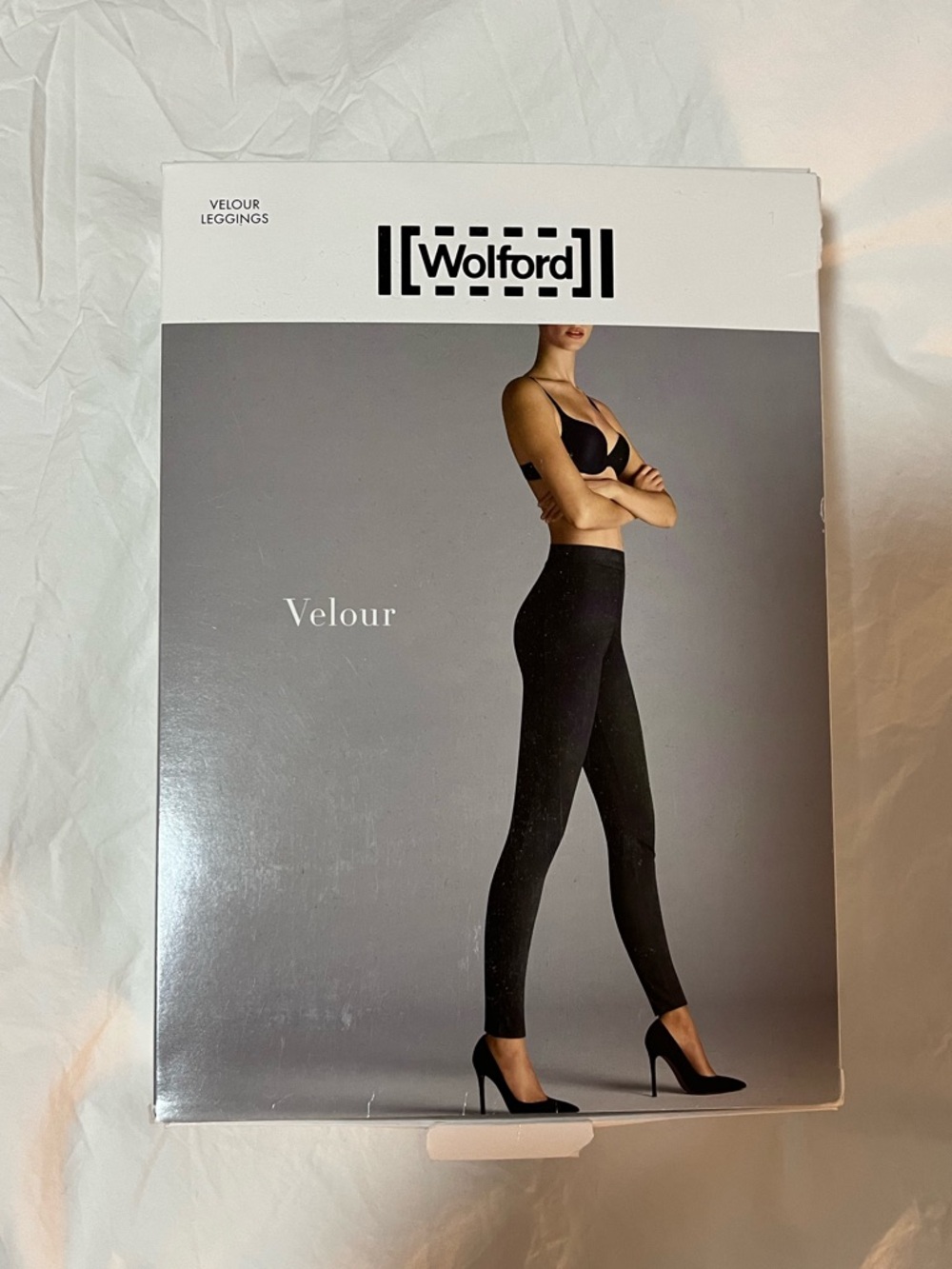 wolford black velour high-waist leggings